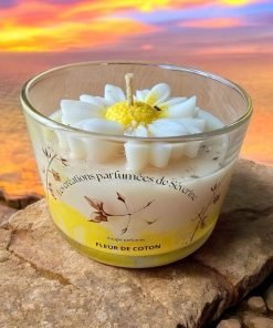 Douceur Fleur de Coton fleur bougie jaune